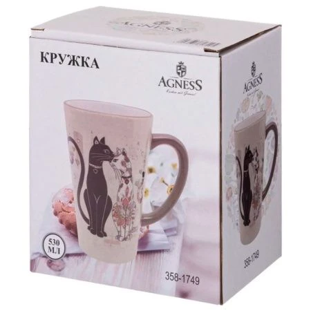 Кружка 530мл 13,5*9,5*14,5см керамика ПАРИЖСКИЕ КОТЫ (36/24)