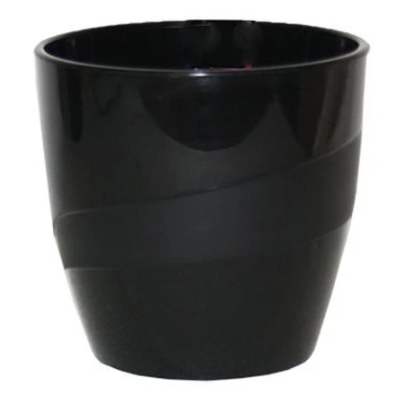 Кашпо пластик Грация 2л с дренаж.вставкой 15*15см черный (12)