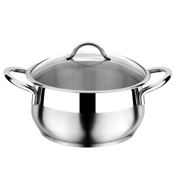 Кастрюля 14л 30*20см нерж.сталь Everest стекл.крышка 3TTCKK1430012 (2)