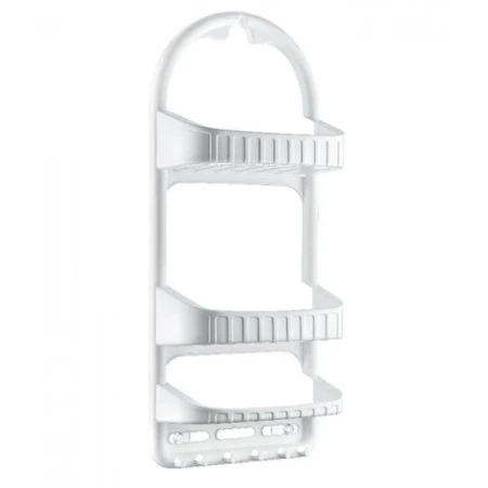 Полка прямая 3 ярусная 120*270*620мм пластик ДУНЯ белая (12)