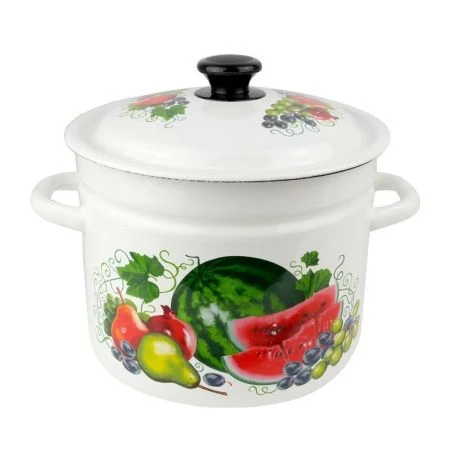 Кастрюля 7л эмаль ВОСТОЧНЫЕ ДАРЫ белая с рис. цилиндрическая борт 41804-192/6-У (2)