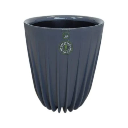 Горшок цветочный 10,2л 25*30см пластик СИГМА с вкладкой 8,4л антрацит (1)