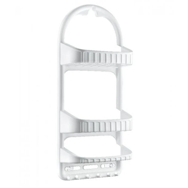 Полка прямая 3 ярусная 120*270*620мм пластик ДУНЯ белая (12)