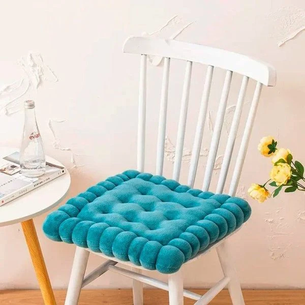 Сидушка на стул (табурет) 40*40см микрофибра синяя JC-17869 (100)