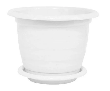 Горшок цветочный 1л пластик ВИОЛА с поддоном белый (20)