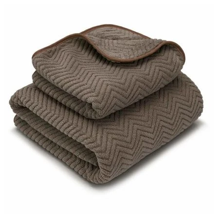 Набор полотенец микрофибра 2пр 35*75см/70*140см Крафт коричневый 300гр м0904_07