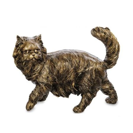Фигурка Кошка 31*13*24,5см полистоун бронза с позолотой (1)