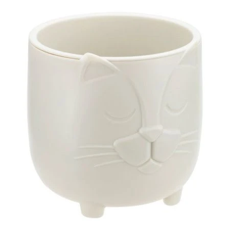 Кашпо 650мл d115мм пластик БАСЯ со вставкой белый ротанг (6)