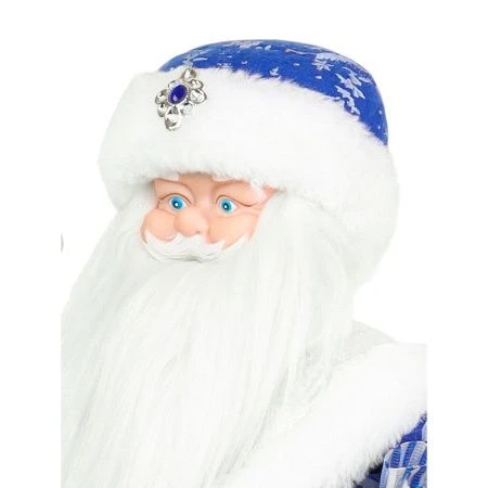 Дед Мороз в синей шубе, с мешком подарков, с мелодией, 40 см Т-6818