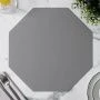 Салфетка кухонная 38*38см экокожа ТЭМ восьмиугольник серый (120)