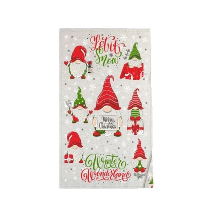 Полотенце полулён 39*60см шелкография Гномы арт: ПЛ-39