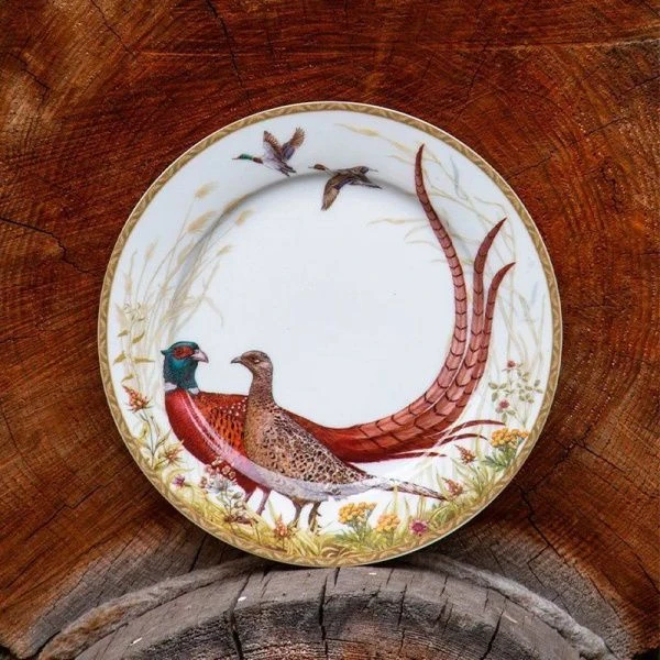 Тарелка мелкая 20,5см фарфор ОХОТА десертная (24)