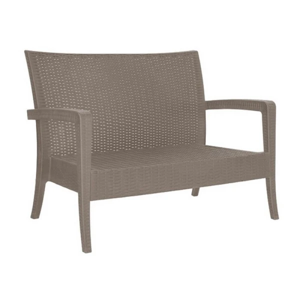 Диван 128*77*89см пластик Rattan Ola dom нагрузка до 200кг серый (1) Диван 128*77*89см пластик Rattan Ola dom нагрузка до 200кг серый (1)