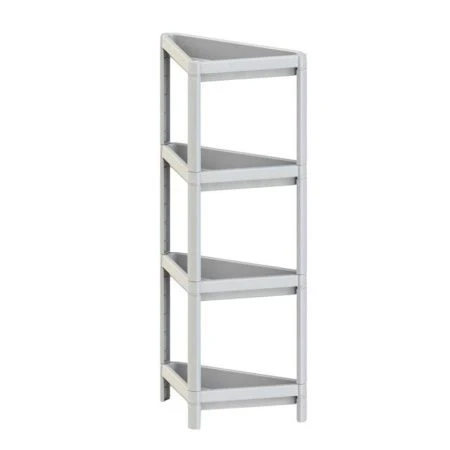 Этажерка угловая 3 секции 442*330*1000мм пластик Kleo белая (4)