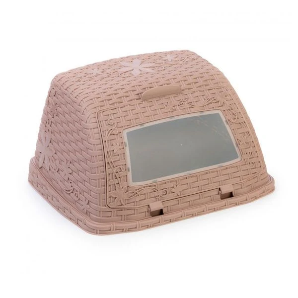 Хлебница 32,5*26*19см пластик ПЛЕТЕНКА светло-коричневая (6)