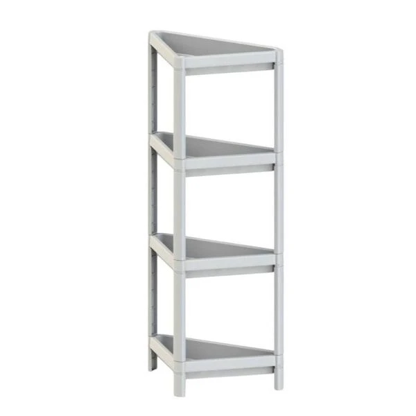 Этажерка угловая 3 секции 442*330*1000мм пластик Kleo белая (4)