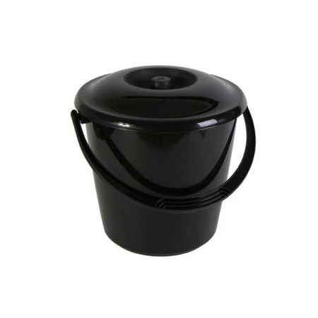 Ведро 10л пластик СОЛО хозяйственное с крышкой С462К (12)