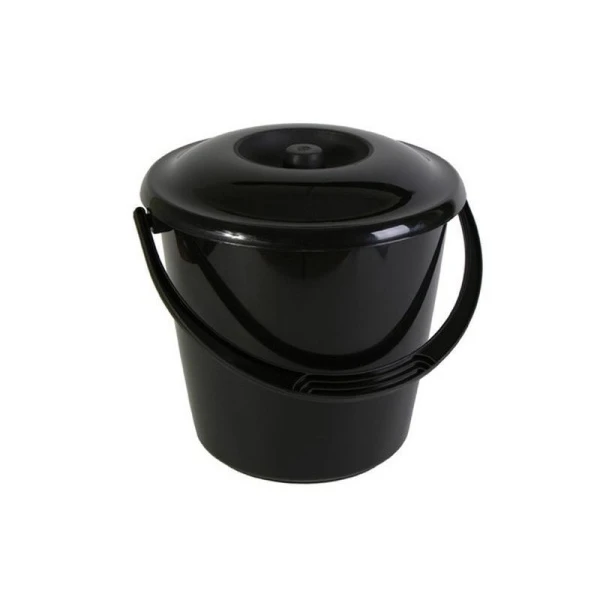 Ведро 10л пластик СОЛО хозяйственное с крышкой С462К (12)