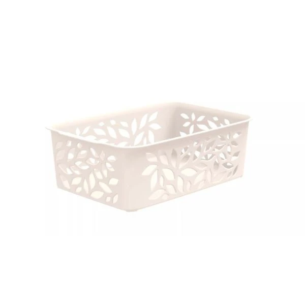 Корзинка 1,2л 184*127*62мм пластик Leaves молочный (14)