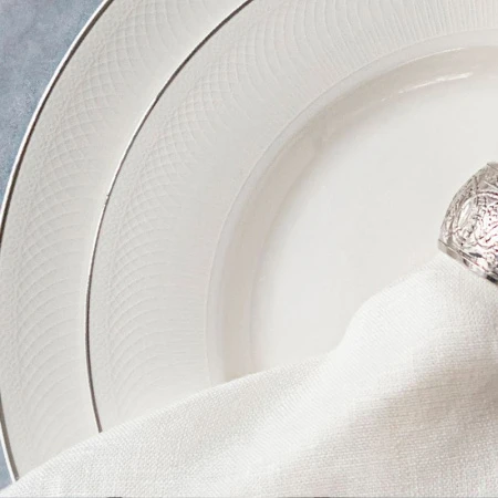 Чайный набор 21пр фарфор АЙВОРИ на 6 персон 300мл белый с серебристым кантом AL-22-013/21-E5 (2)