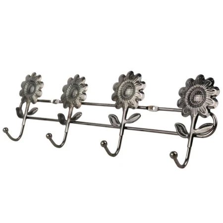 Вешалка 4 крючка Цветочки металл шоколадный металлик НР08-141/JC-9218 (96)