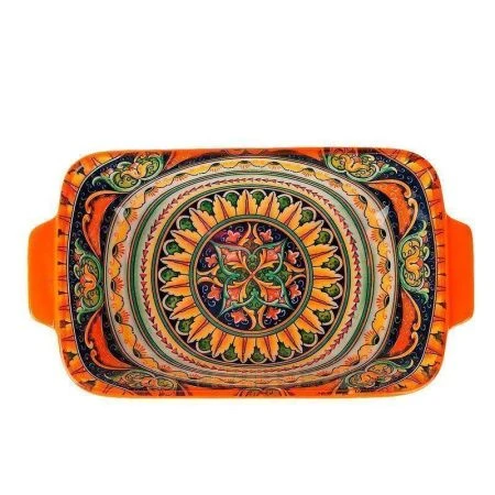 Блюдо для запекания 22,5*12,5см 600мл фарфор ARABESQUE оранжевый (9/36)