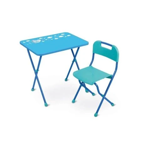 Комплект мебели детской (стол + стул) металл/пластик АЛИНА складной (ЛДСП) КА1 (1)