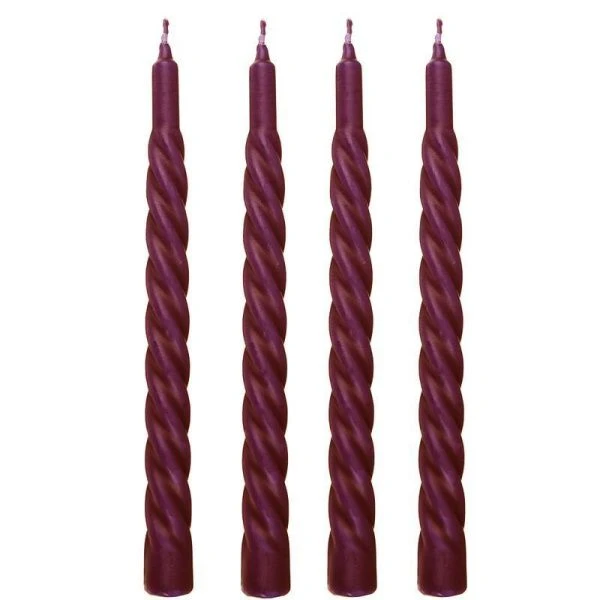 Набор свечей 4шт винтовые БАРОККО-1 бордо (50)
