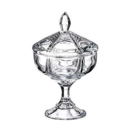 Конфетница 24см стекло ОРИОН с крышкой на ножке