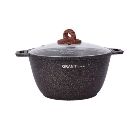 Кастрюля 2л алюминий АП GRANIT ULTRA Original  стекл.крышка (3)