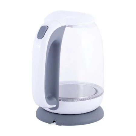 Чайник электрический 1,7л стекло белый с серым с подсветкой, арт.1720G (6)