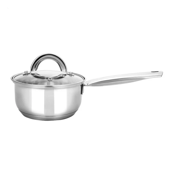 Ковш 2,1л нерж.сталь Rondy со стекл.крышкой 16см все виды плит ТМ Appetite SH07213 (8)