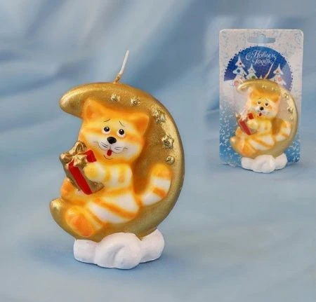 яяяСвеча декоративная Котик на месяце 4220(36)