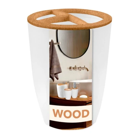 Стакан для зубных щеток пластик Keeplex Wood (24)
