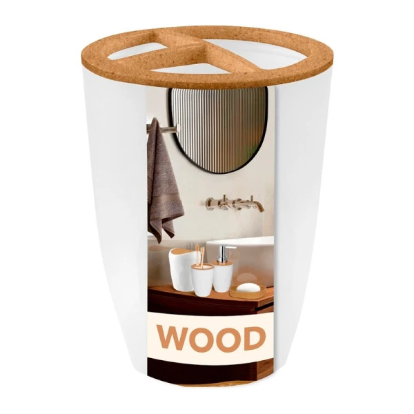 Стакан для зубных щеток пластик Keeplex Wood (24)