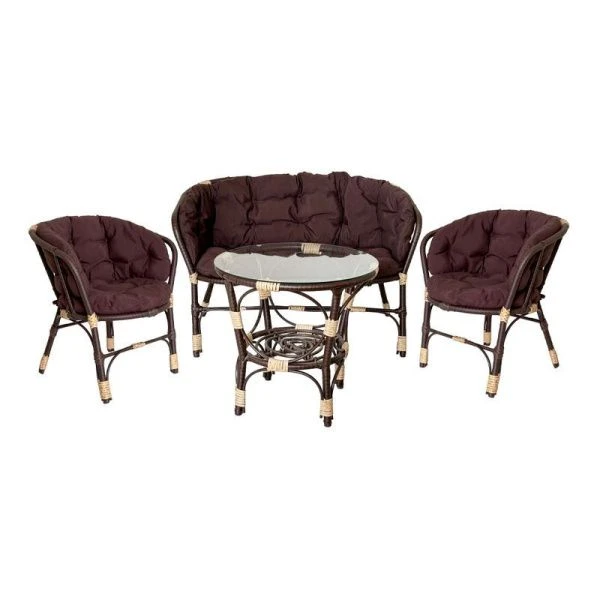 Набор мебели иск.ротанг Багамы Лайт Х (диван, 2 кресла, стол) коричневый, коричневый арт. BG4689 (1)