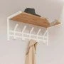 Вешалка настенная с полкой 67*27*27см металл ТОРОНТО 21Д белая, полка ЛДСП (1)