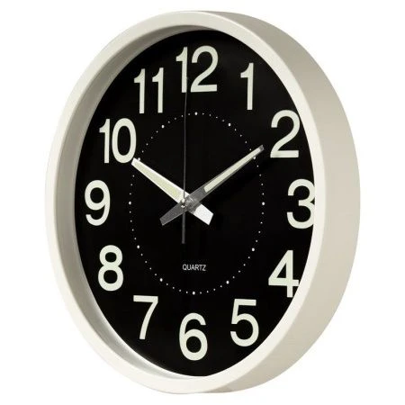 Часы настенные 30см пластик РУБИН Светящиеся белый (10)