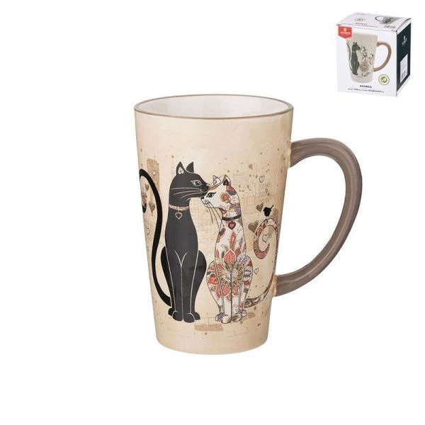 Кружка 530мл 13,5*9,5*14,5см керамика ПАРИЖСКИЕ КОТЫ (36)