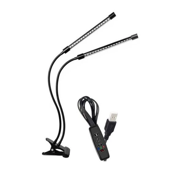 Фитосветильник настольный с 2 лампами, проводной переключатель FITLED2 (36)