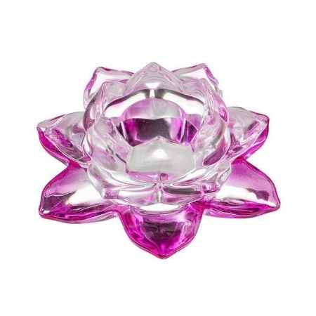 Подсвечник ЛОТОС РОЗОВЫЙ 12*12*5см (48)