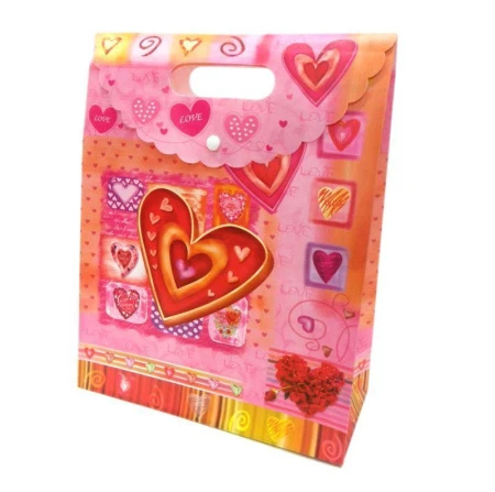 Пакет пластик 33*26*11см с крышкой и кнопкой Сердца JC-1959/А-47 (600)