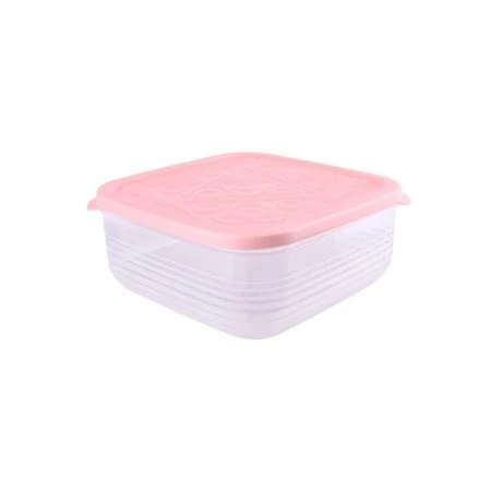 Контейнер пищевой 2,7л пластик Flexo розовый квадратный (18)