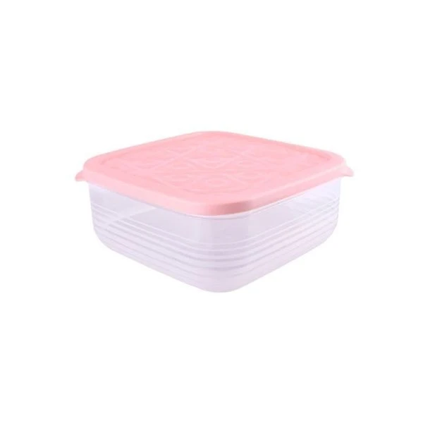 Контейнер пищевой 2,7л пластик Flexo розовый квадратный (18)