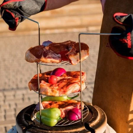 Решетка-гриль 1-ярусн. средняя нерж.сталь h33см d22см к тандырам Атаман, Есаул, Скиф, Охотник (1)