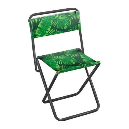 Стул складной походный со спинкой 38,5*36,5*64,5см металл (max нагр.90кг) ткань с троп.лист. темный ПС2 (5) Стул складной походный со спинкой 38,5*36,5*64,5см металл (max нагр.90кг) ткань с троп.лист. темный ПС2 (5)