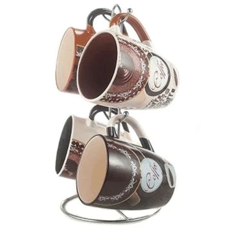 Кружки набор 4пр 360мл керамика на мет.подставке 14807-4MS (6)