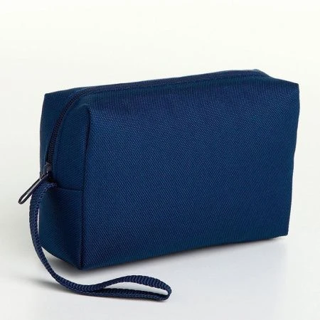 Косметичка дорожная 14*4*8см полиэстер отдел. на молнии, синий (600)
