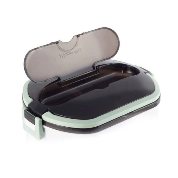 Ланч-бокс 2-х секционный 1500мл нерж.сталь/пластик зеленый, розовый, арт. 2139 (24)