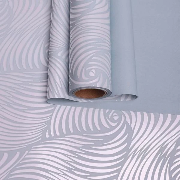 Пленка в рулоне матовая полипропилен 58см*10м 60мкм Бриз голубая пыльная (6)